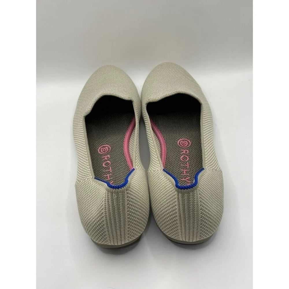 Rothy's The Loafer Women's US 11 Beige Linen Slip On Flat Shoes NWOB
